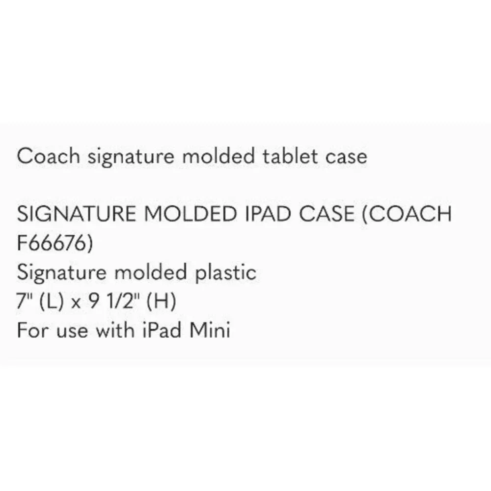 Coach Signature C Molded iPad Mini‎ Hardshell Case Cover - F66676